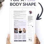 A tablet with the image of a blog post about dressing to suit a pear shape