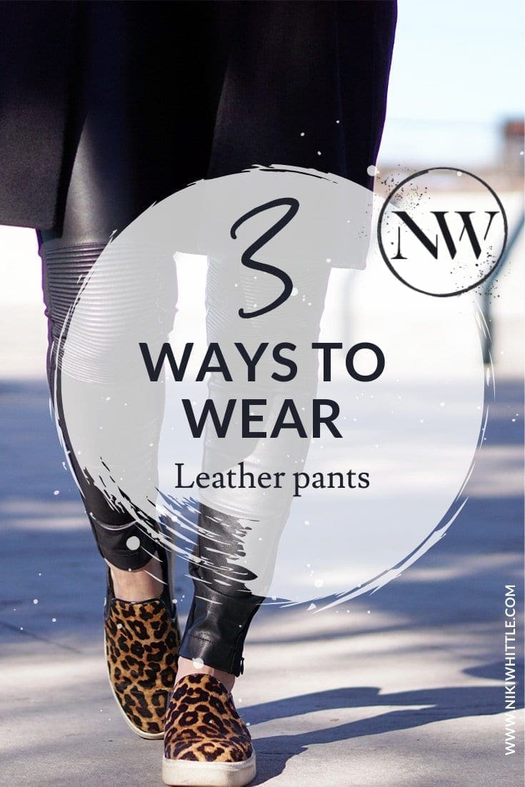 Petite Faux Leather Leggings + Leopard Sweater - Stylish Petite