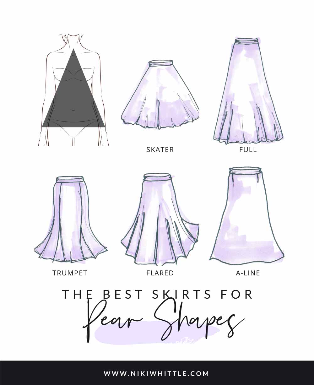 Pear Skirts  Pear body shape, Pear body shape outfits, Pear