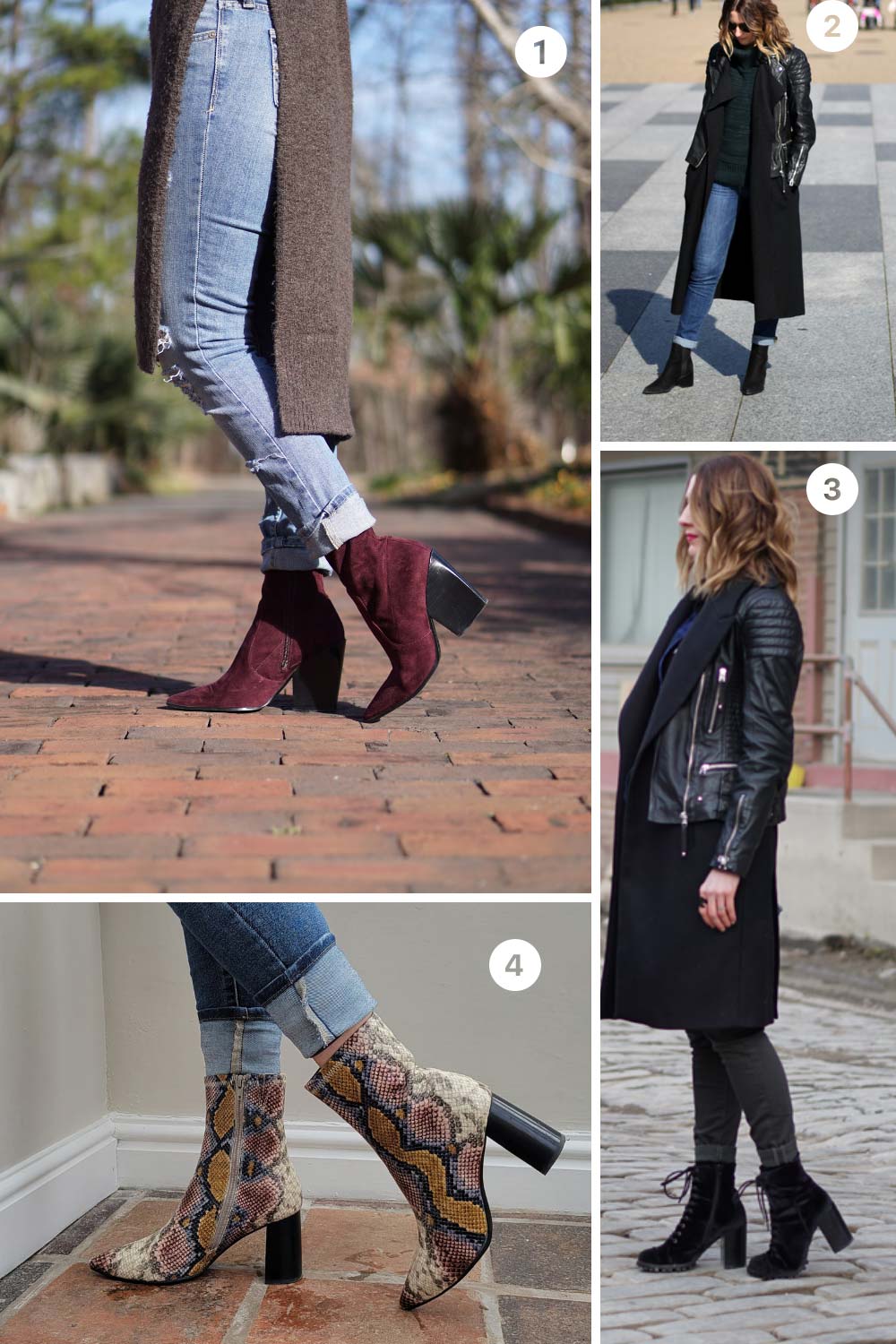 images of different ways to cuff jeans with ankle boots