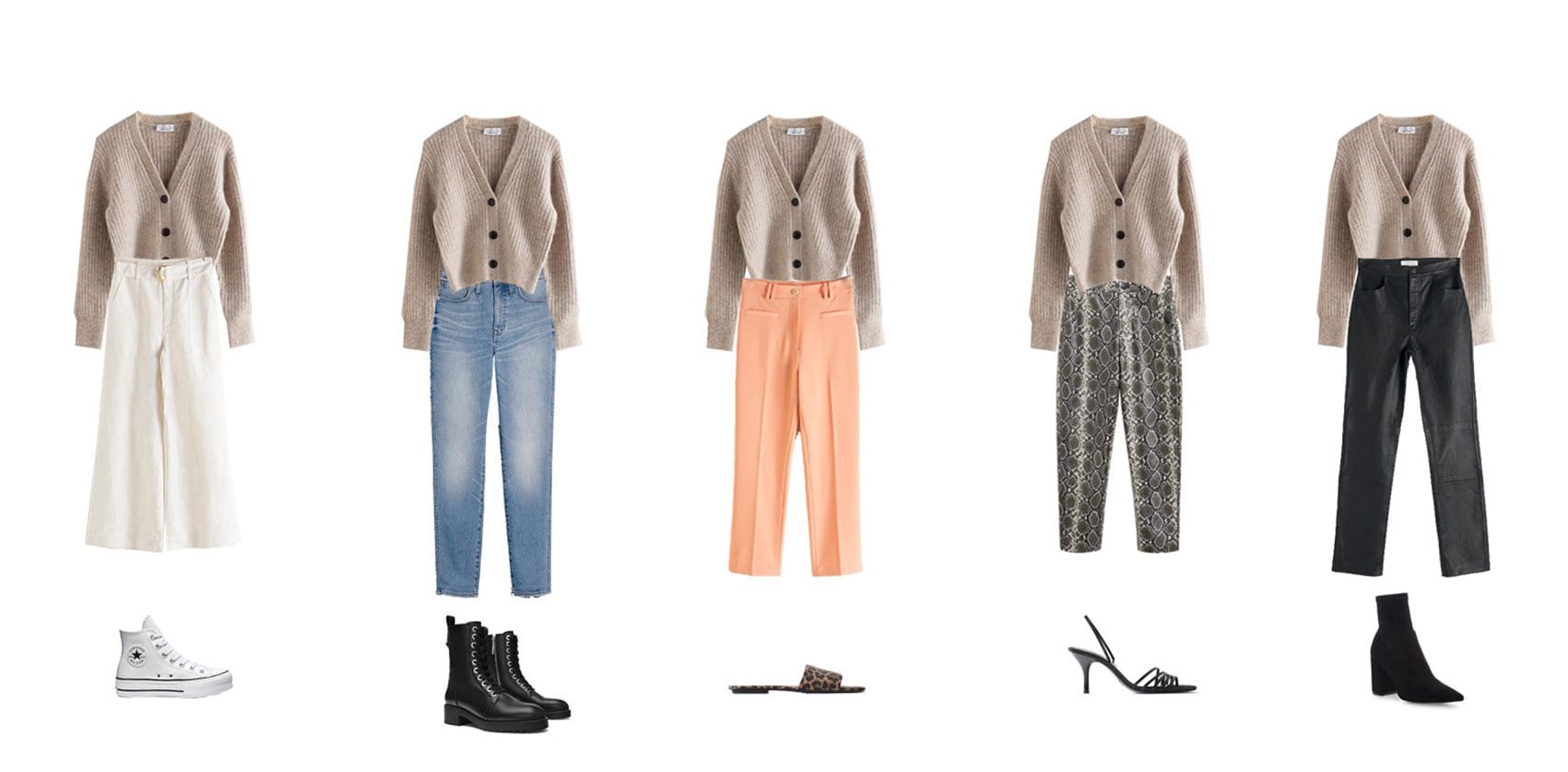 5 ways to put an outfit together using a neutral color