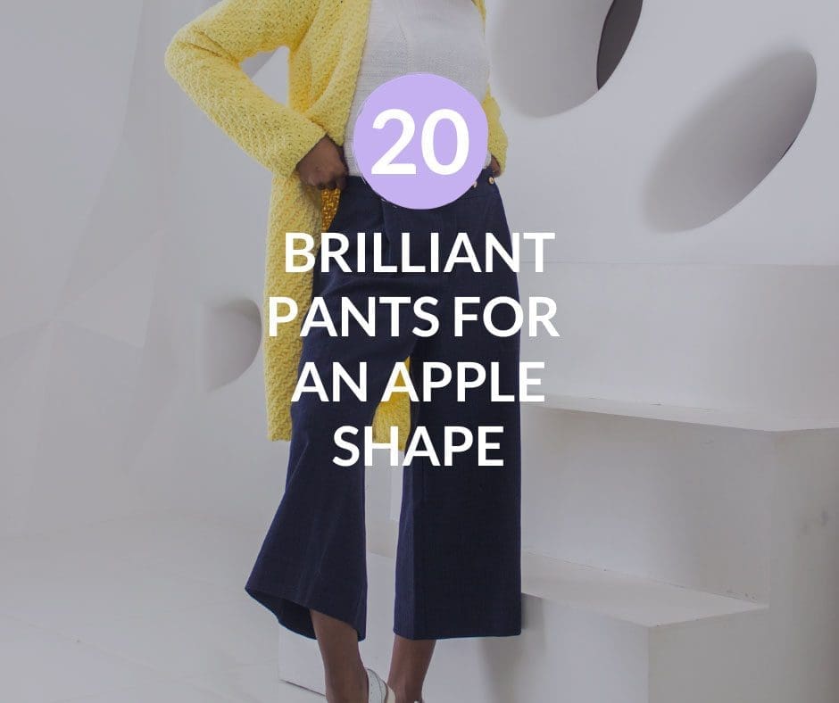 An apple shaped women wearing flattering pants to illustrate the best pants for an apple body shape